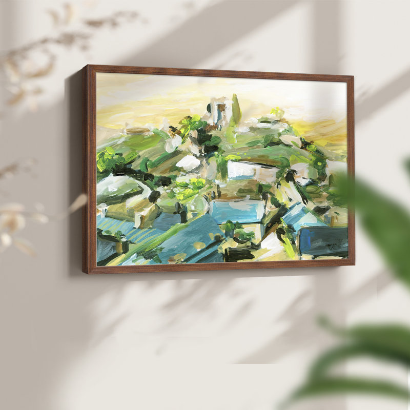 Spring Village III -Framed Print - Restickable, Walnut, 11" H x 14" W