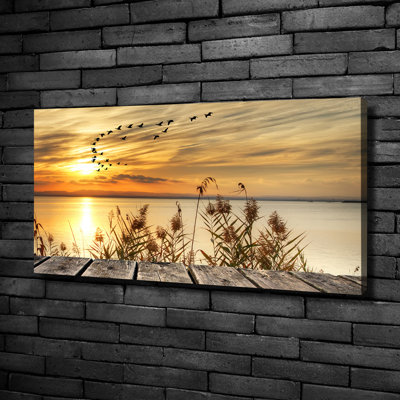 Pier At The Lake - No Frame Print on Glass