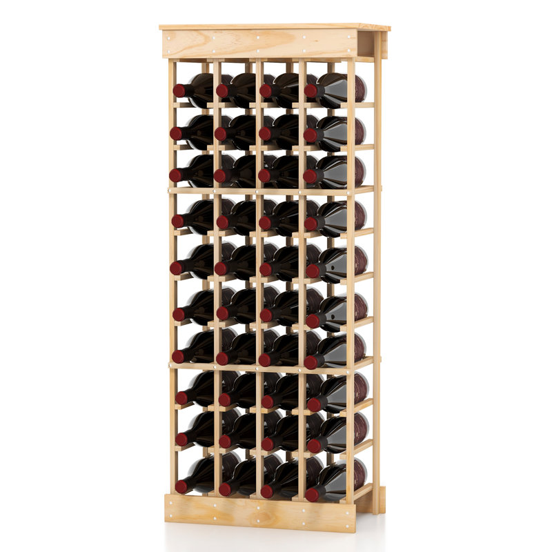 Sirias Solid Wood Wine Bottle Rack Yellow