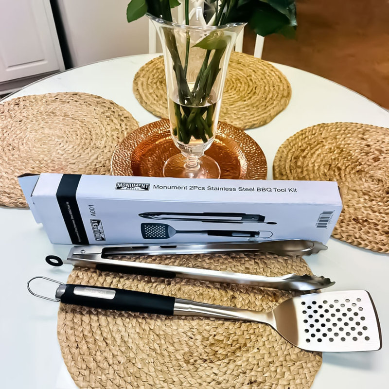 Monument Grills Tongs and Spatula Grilling Tool Set