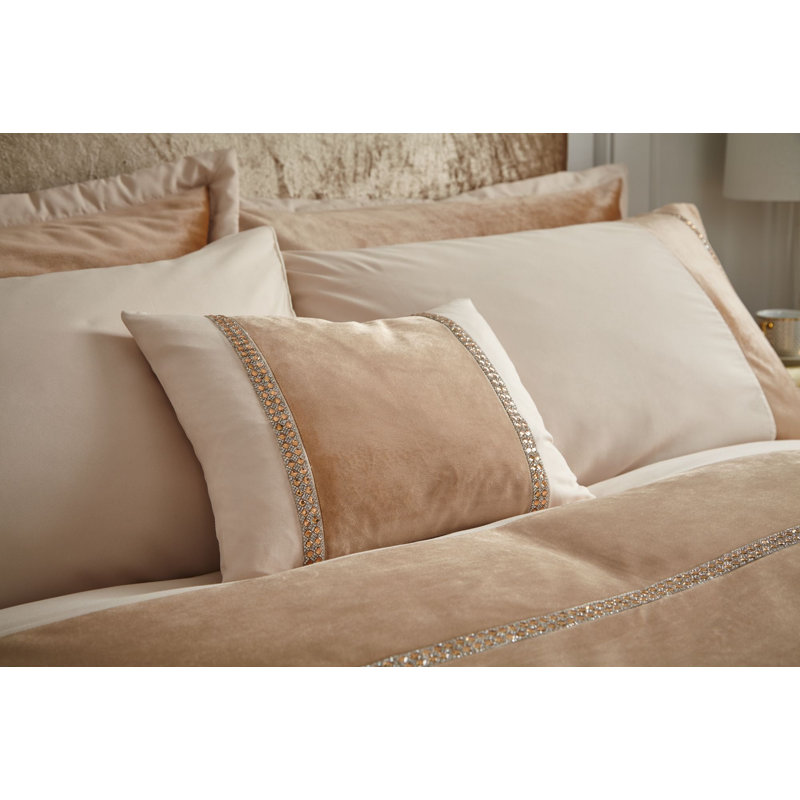 Velvet Diamante Glamour Filled Cushion