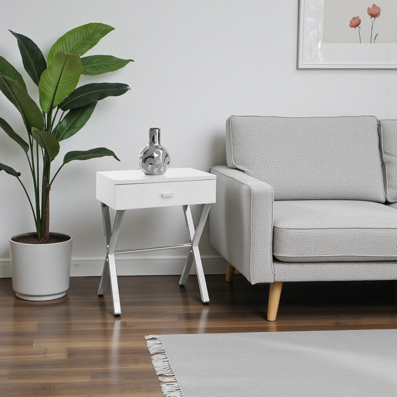 Carlotta White End Table
