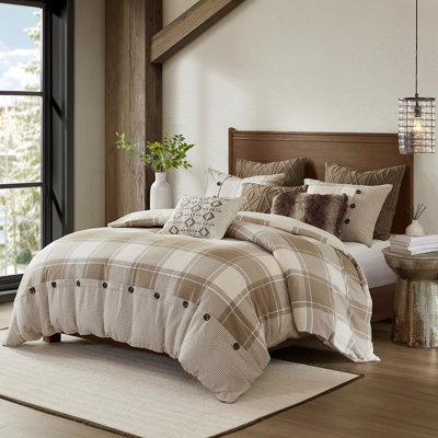 Ensemble d'édredon en jacquard de coton 8 pièces Gracie Mills Obrien Rustic Retreat