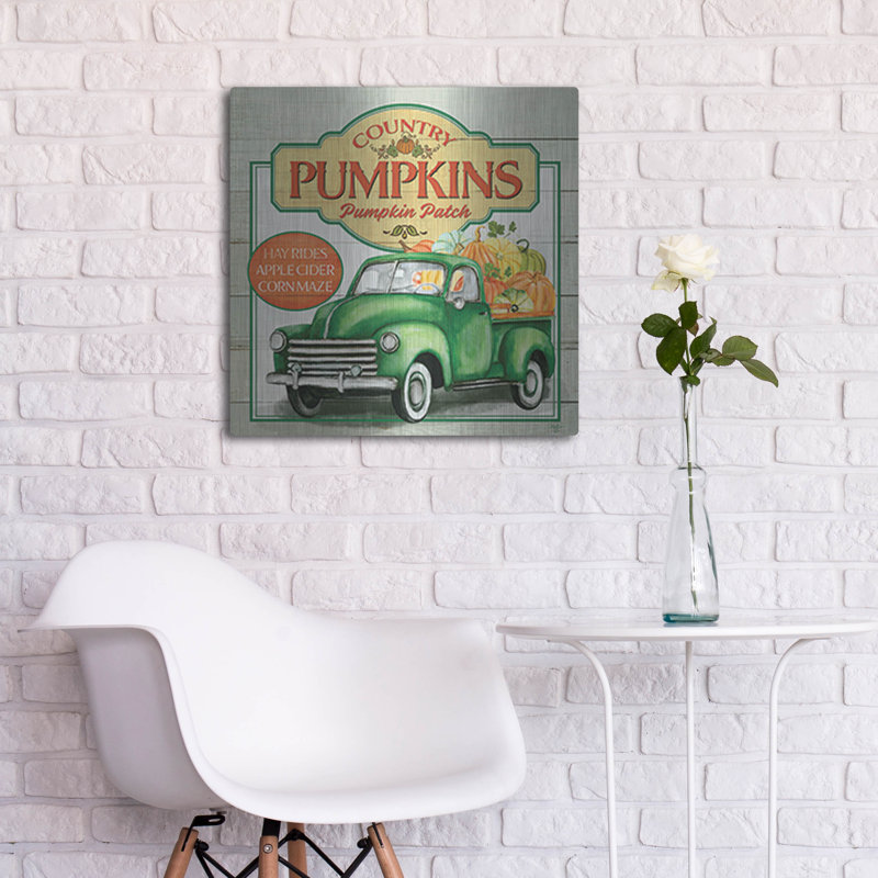 «Pumpkin Patch» par Mollie B., art mural en métal, H 24 po x l 24 po