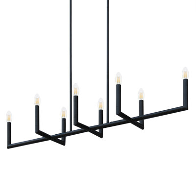 Lustre 8 lumières noir mat