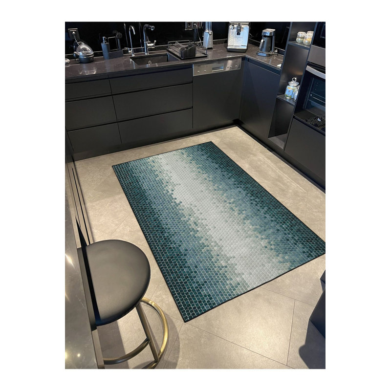 Pixel Patterned Woven Base Machine Washable Rug, Rectangle 3'3" x 4'11" Rug Pad Included