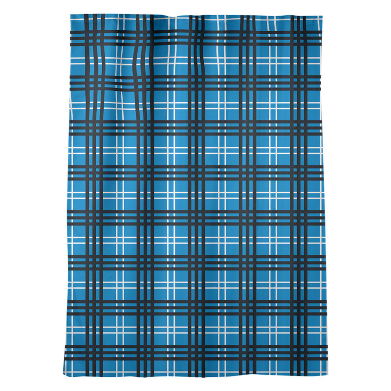 Room Darkening Curtain Single Panel, Blue/Black/White