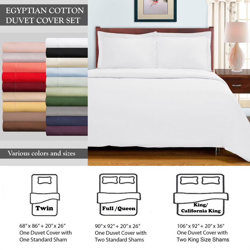 100% Cotton 300 TC Modern and Contemporary 3 Piece Duvet Cover Set, Queen Duvet Cover + 2 Standard Pillowcases, Hunter Green