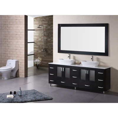 Ensemble de meuble-lavabo double 72" avec miroir Pratt