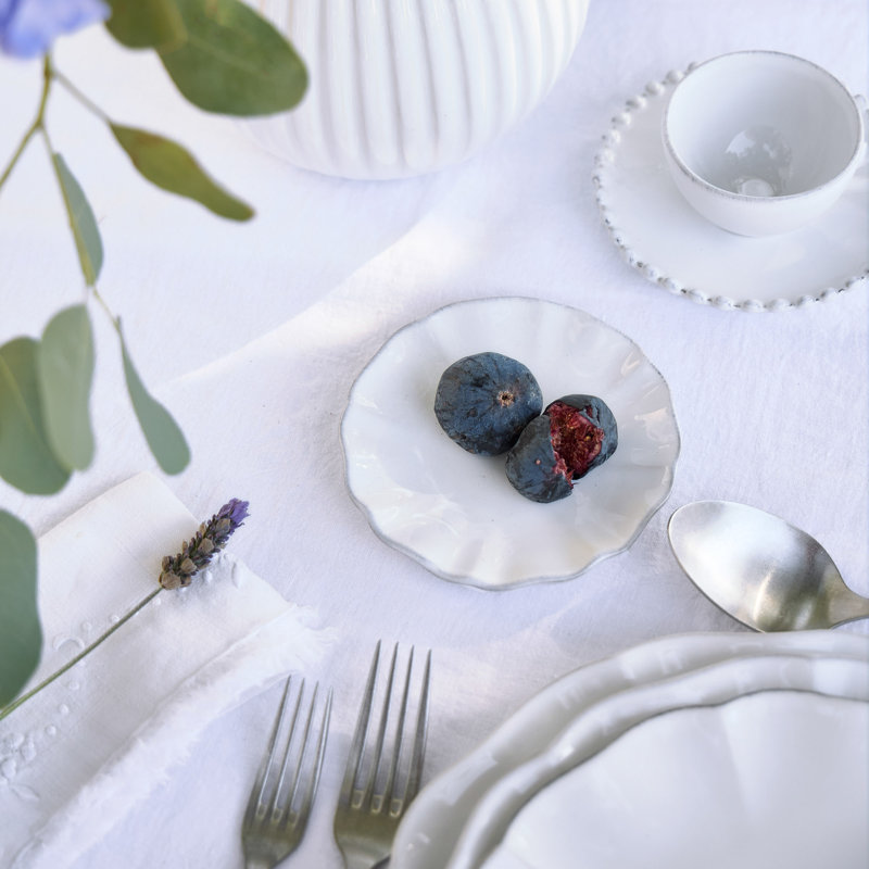 Rosa Handmade Stoneware Appetizer Plate, White