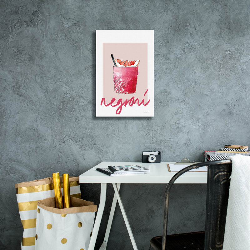 Art mural sur toile Ebern Designs «Cheers 1 On White» par Mercedes Lopez Charro, H 18 po x l 12 po x P 0,75 po
