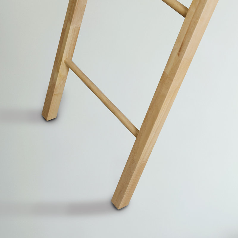 6.7 ft Blanket Ladder, Natural Rubberwood