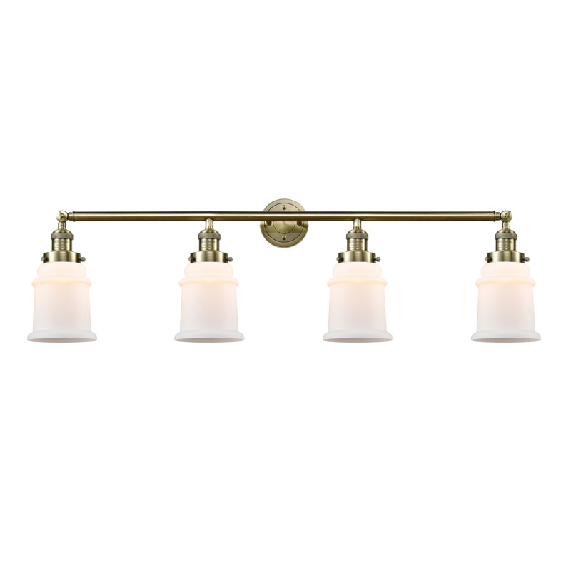 Galaviz 4 - Light Dimmable Vanity Light, Antique Brass, 3.5 Watt Vintage LED Bulb, Matte White