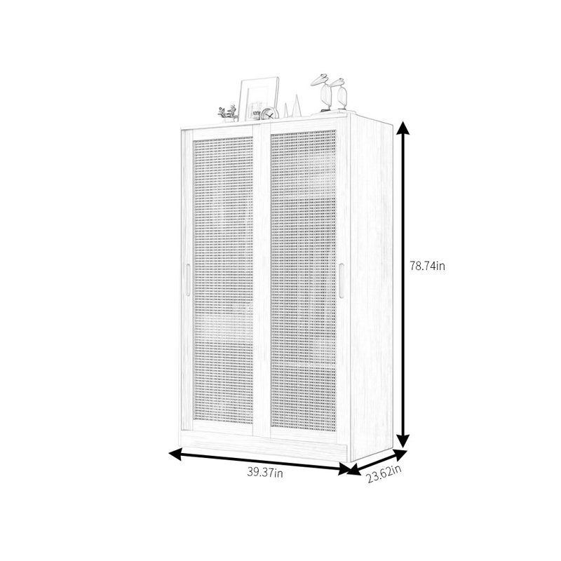 Armoire moderne en rotin, H 79 po x l 39 po x P 24 po