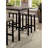 5 Pc Counter Height Table Set Two Tone Design Black Gray Dining Chairs Sturdy Metal Construction PVC Table Top Dining Room Furniture