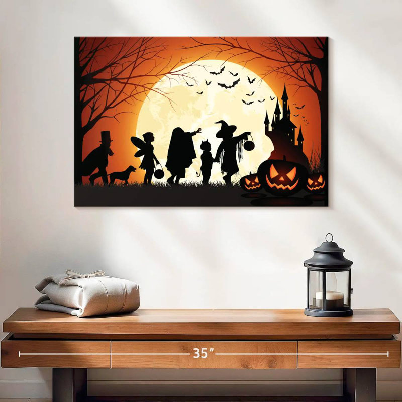 Un tour ou un traitement d'Halloween, H 16 po x l 24 po