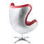 Fauteuil d'appoint, cuir fleur rouge