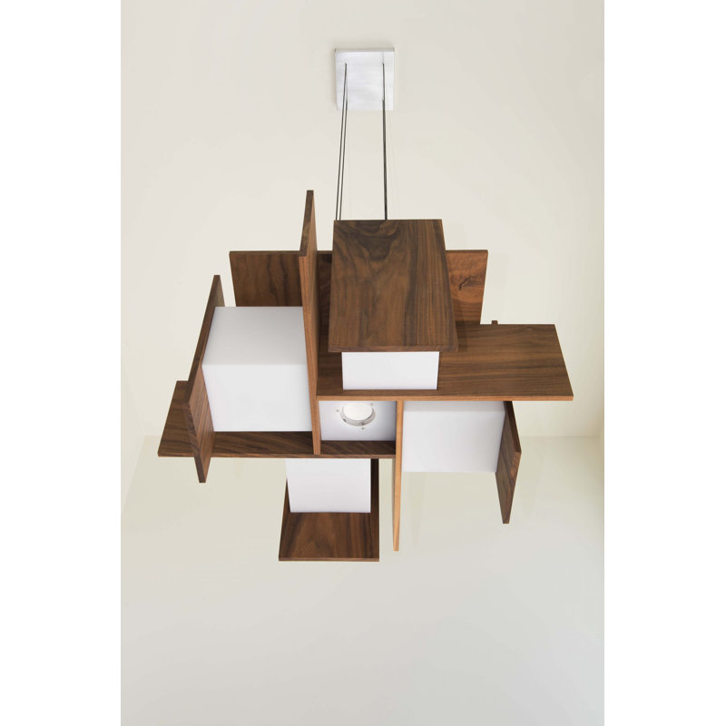 Muto 5 - Light LED Pendant, Dark Stained Walnut, 3500K (Cool)
