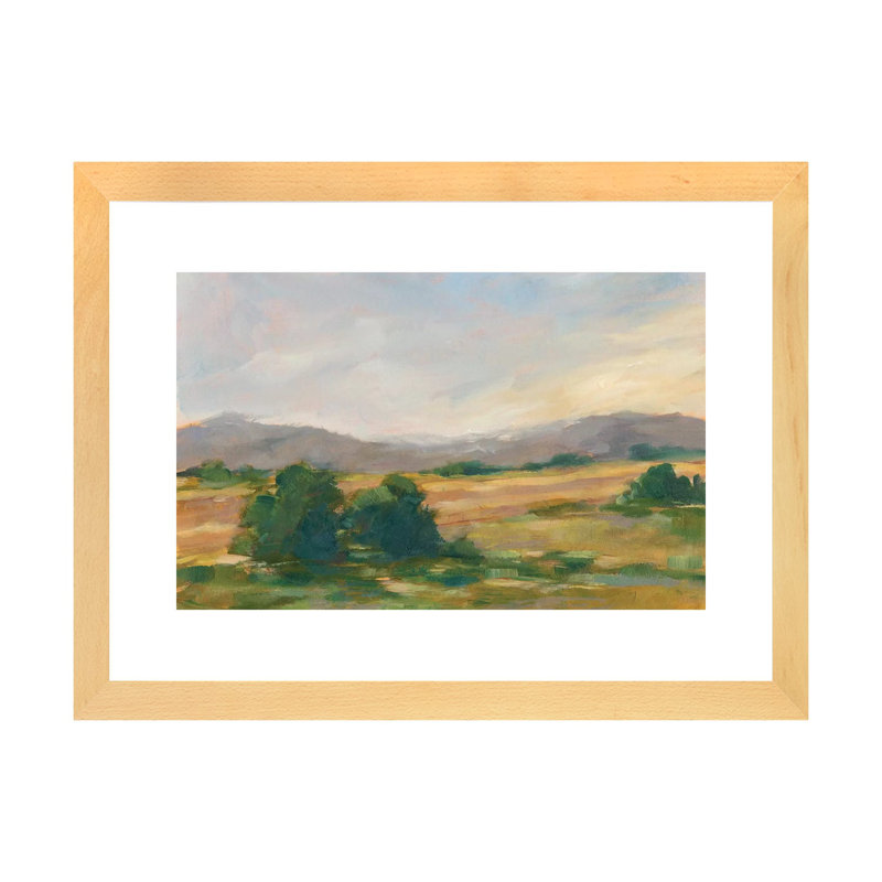 « Green Valley II » par Ethan Harper, reproduction d’art, Toile avec cadre en bois beige, H 16 po x l 24 po x P 1 po, Blanc