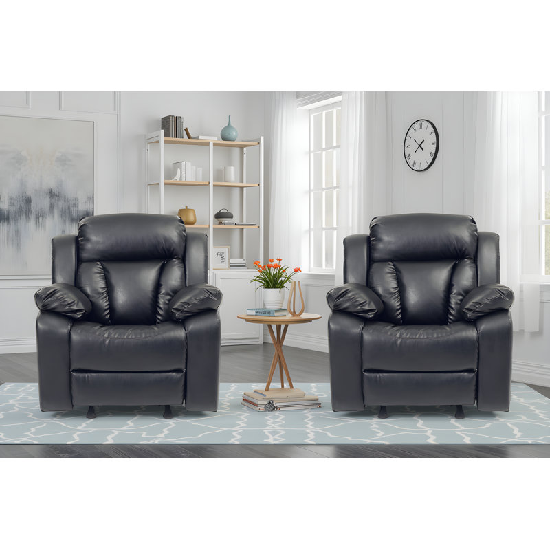 Novellara Rocker Recliner Set of 2, Black