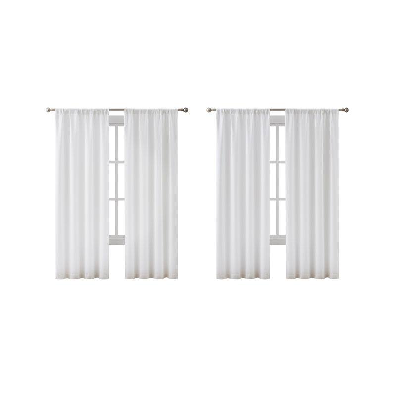 Rideau en polyester , Blanc, L 38 po x L 84 po