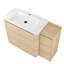 Meuble-lavabo autoportant de 48 po avec lavabo en céramique blanche et 1 petite armoire de rangement, porte à fermeture douce, chêne blanc américain, contreplaqué