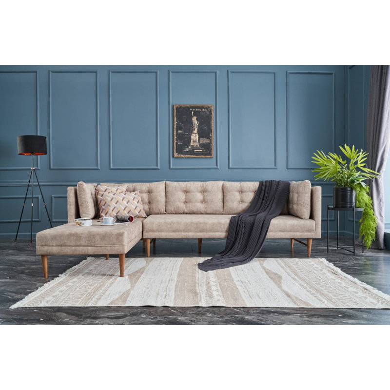 Canapé modulaire Edony, 100 % polyester crème