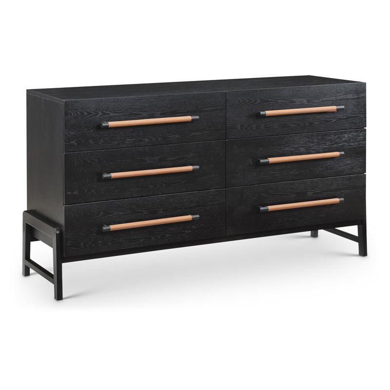 Commode 6 tiroirs Kaya, Noir