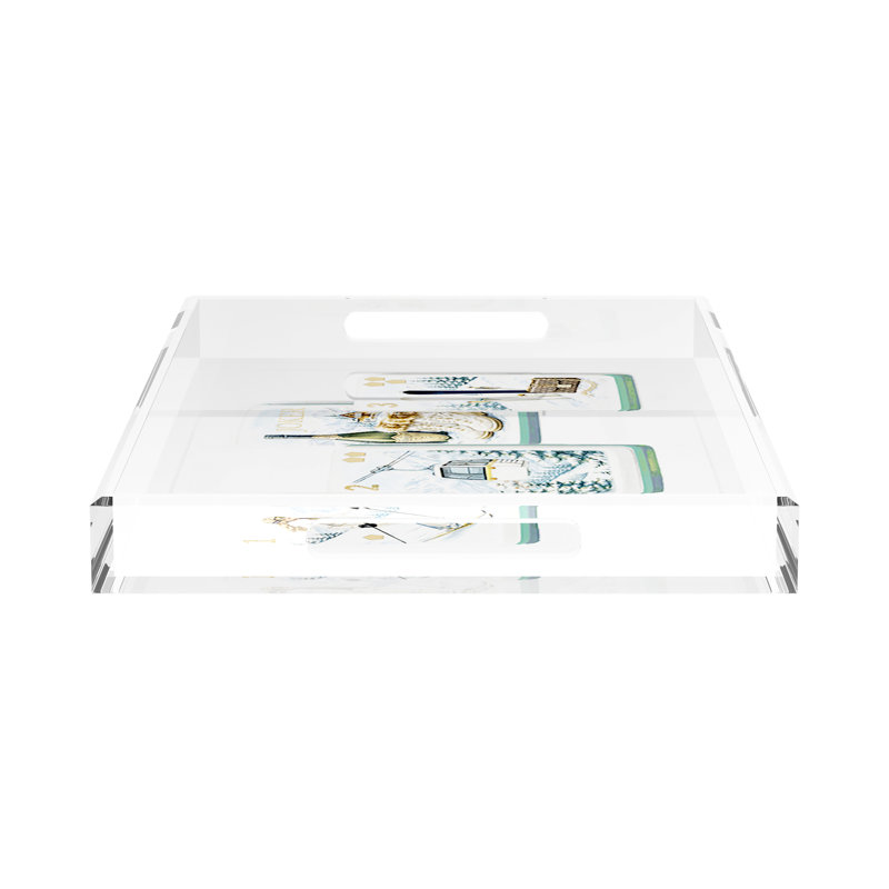 Mahjong Acrylic Decorative Tray, 17"W x 10.5"D x 2"H