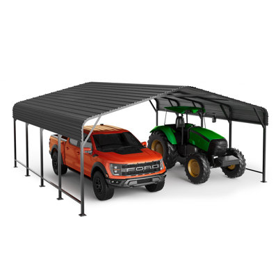 EASYHAWK Galvanized Steel Carport with Sloped Roof