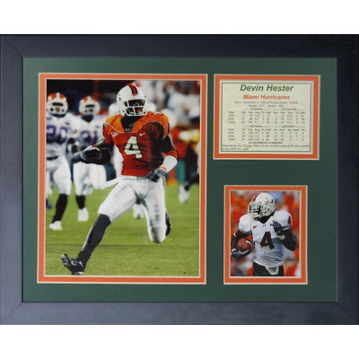 Souvenirs encadrée devin hester-miami ouragans