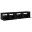 TV Cabinet Set 3 Pcs Black Oak Engineered Wood-1465420461