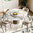 59" Round Dining Table for 8 With Sintered Stone Lazy Susan + Dark Walnut Solid Wood Base-116510853-116510855