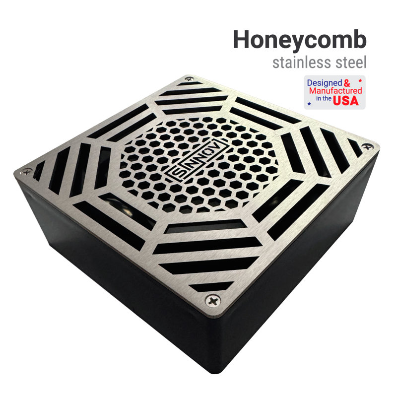 6 In. Premium Stainless Steel Heavy Duty Square Paver Drain Grate For Multiple Pipe Sizes - Drainage Cover Made In Usa