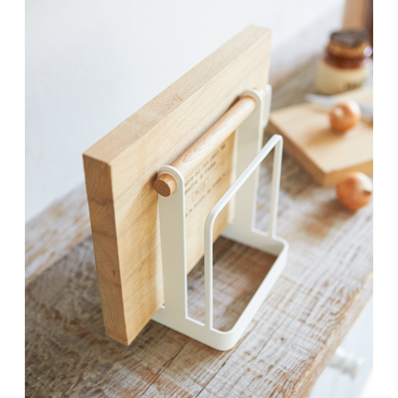 Tosca White Wood Square Cutting Board Stand