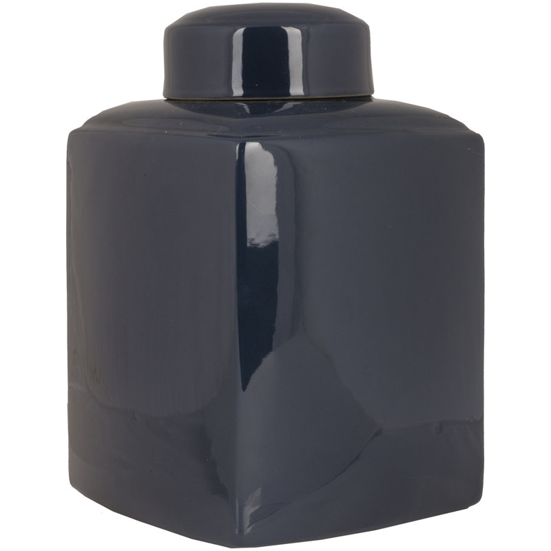 Cherly Ceramic / Porcelain Jar, 16" H x 9.5" W x 9.5" D, Eggplant