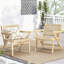 Chaises d'extérieur de style transitionnel (de 2) - Brun et bois 2 pièces avec surface
