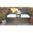 Outdoor Wicker Loveseat Bench With Table And Cushions, Black