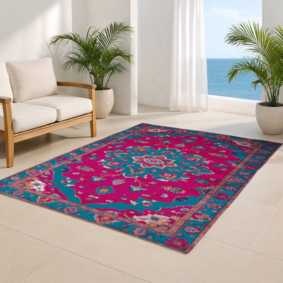 Tabriz Purple Indoor and Outdoor Area Rug