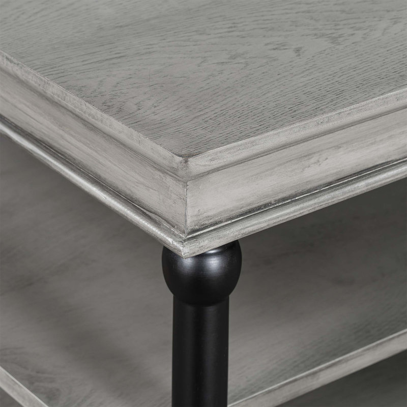 Table basse spacieuse en bois de 55,1 pouces avec 2 tablettes ouvertes, mobilier de salon moderne et durable