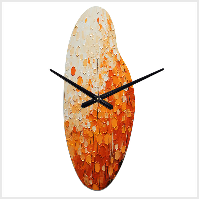 Mastro - Curved Shape Large Yellow Wall Clock - Unique Shape, Large
