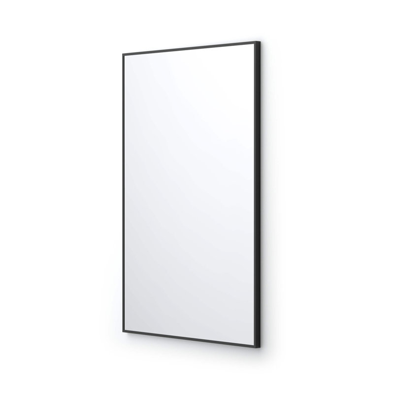 Premium Metal Frame Shatterproof Wall Mount Mirror - FM1, Matte Black, 36" x 24"