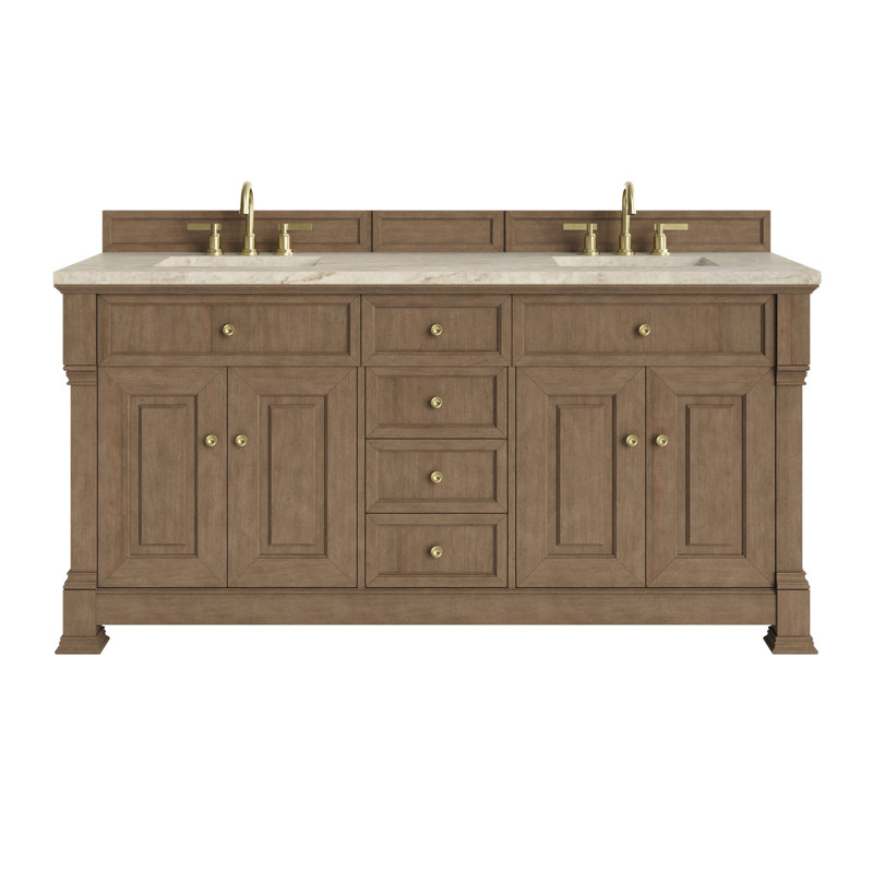Meuble-lavabo double 72 po avec dessus Brookfield, Pacanier, Tajnar Eclos