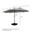 Parasol de patio 15 pi avec base et DEL 15 pi-70060530