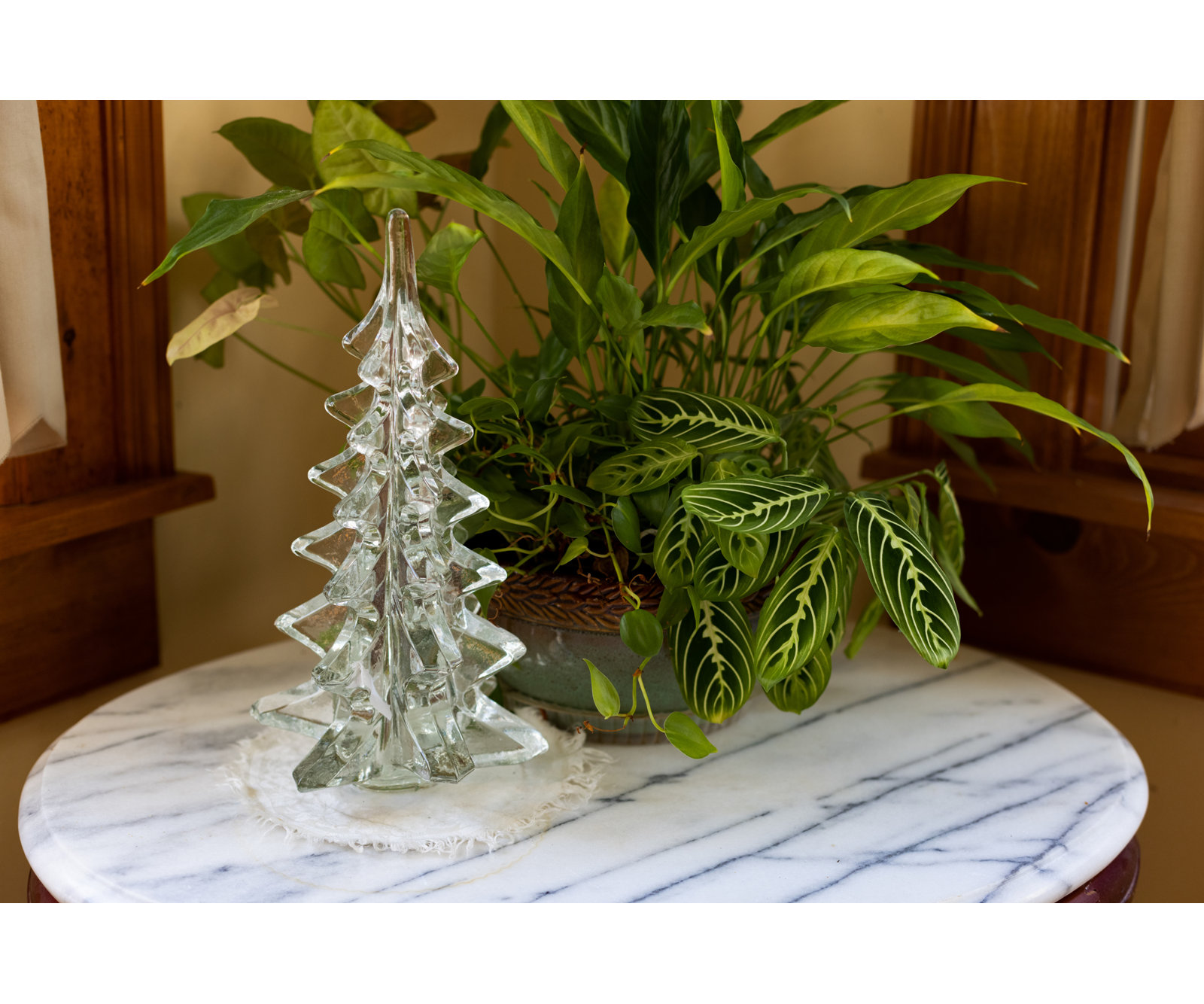 Handblown Art Glass Tabletop Tree, 10" H