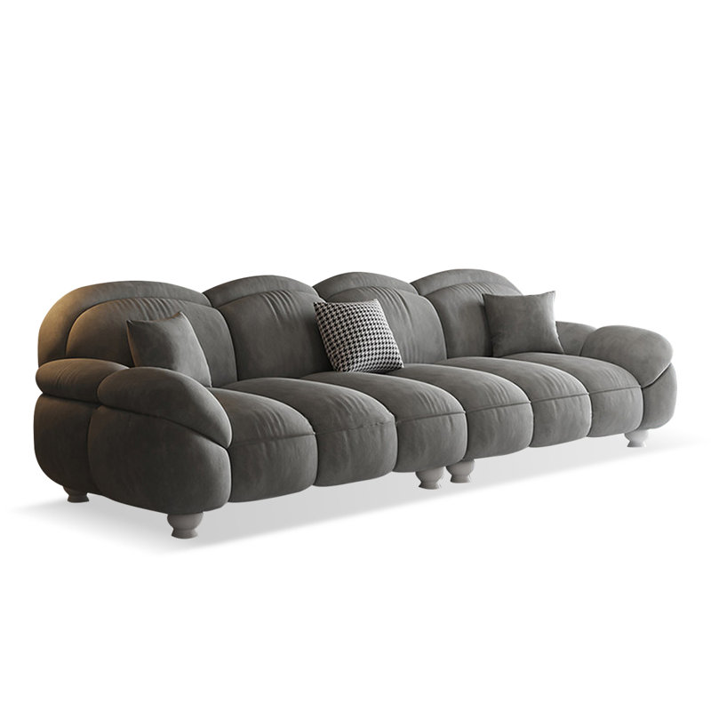 Canapé modulaire gris en polyester, Gris, H 34,65 po x l 110,24 po x P 37,4 po
