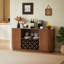 Buffet de 58 po avec porte-bouteilles et porte-verres