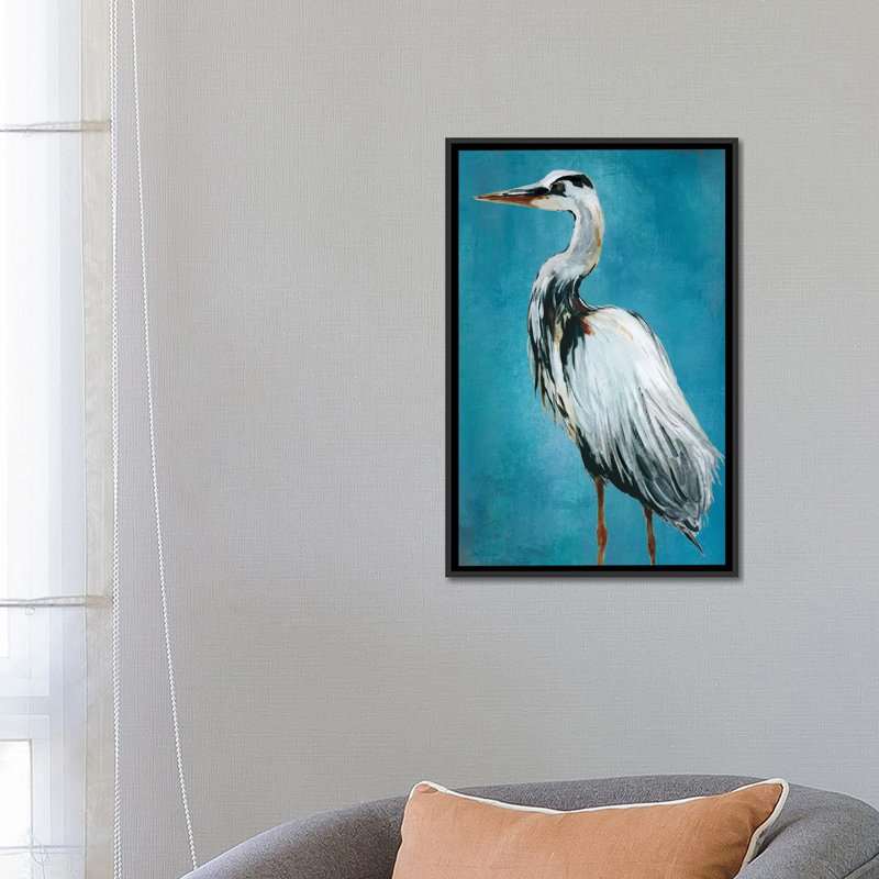 " Great Blue Heron II " by Carol Robinson, 26" H x 18" W x 1.5" D, Black Framed Canvas, No Mat