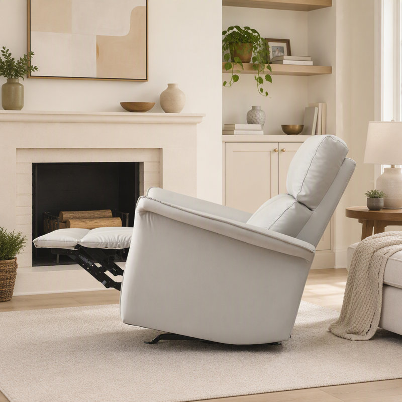 Fauteuil inclinable manuel à bascule pour adultes avec accoudoirs inclinables et larges, parfait pour les petits espaces et les chambres de bébé