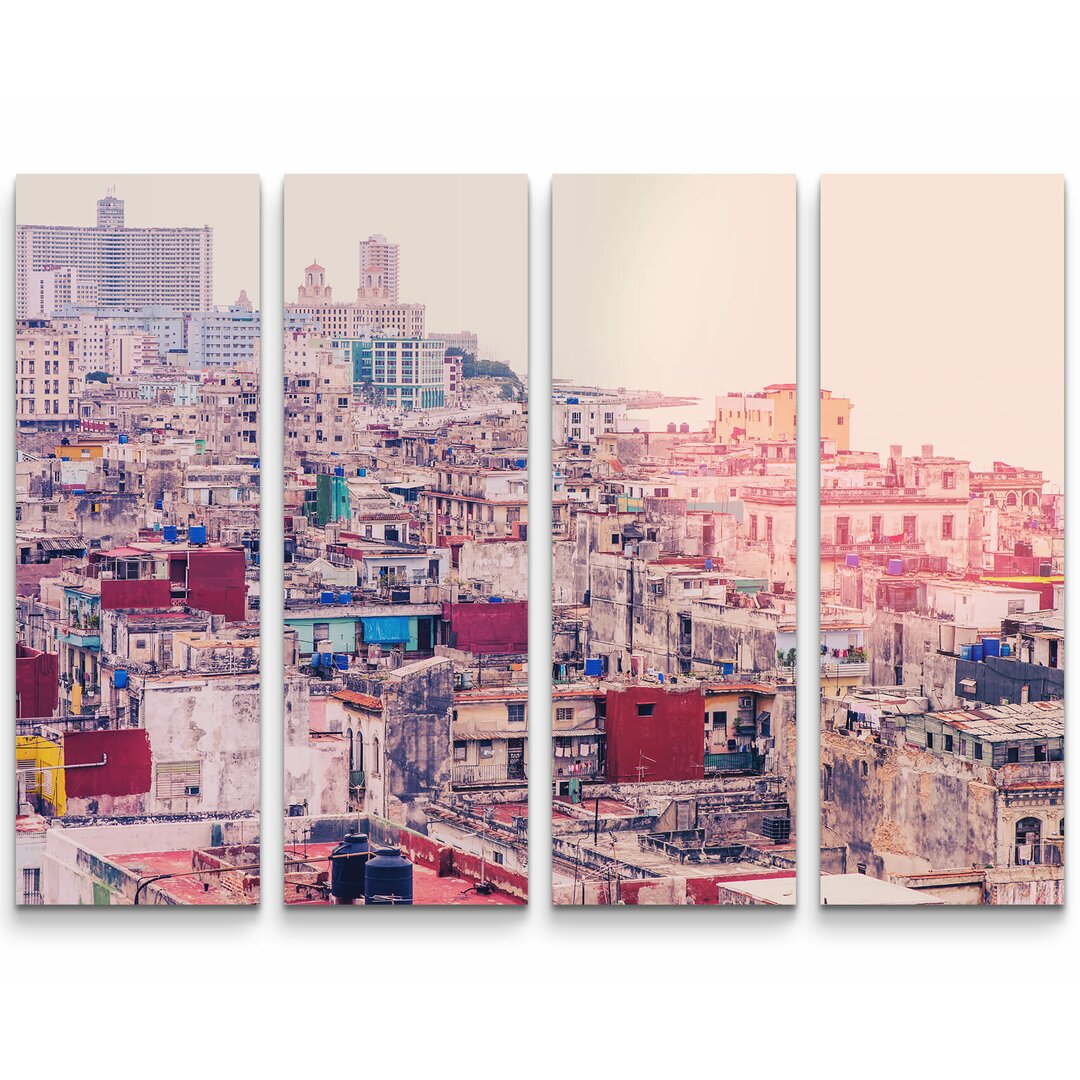 4-tlg. Leinwandbilder-Set Blick auf Cuba - Havana